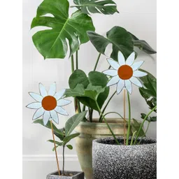 JASMEY HOMES 2-Pcs White & Red Daisy Garden Stakes-picture-17