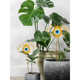 JASMEY HOMES 2-Pcs Yellow & Blue Evil-Eye Garden Stakes-picture-19