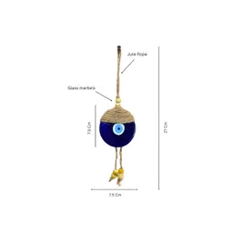 JASMEY HOMES Blue & Beige Evil Eye Wall Hanging Ornament image 3