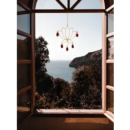 JASMEY HOMES Red Lotus Bell Windchimes-picture-13