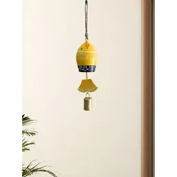 JASMEY HOMES Yellow Textured Fish Wind Chimes-picture-26