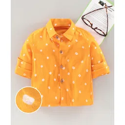 JAV Creations Full Sleeves Bandhani Printed Shirt - Yellow-picture-16