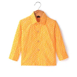 JAV Creations Full Sleeves Leheriya  Printed Shirt - Yellow-picture-29