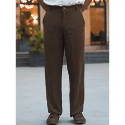 JAVINISHKA Men Relaxed Straight Leg Straight Fit High-Rise Easy Wash Pleated Trousers-picture-18