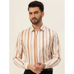 JAVINISHKA Striped Cotton Classic Slim Fit Opaque Formal Shirt-picture-22