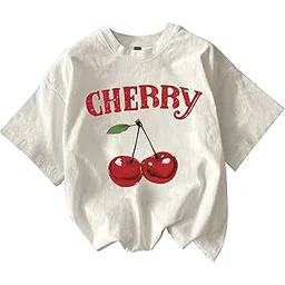 jawdrobe Cotton Blend Oversized Fit Half Sleeve Printed Round Neck T-Shirt for Women-picture-14