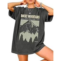 jawdrobe Cotton Blend Oversized Fit Half Sleeve Printed Round Neck T-Shirt for Women-picture-13