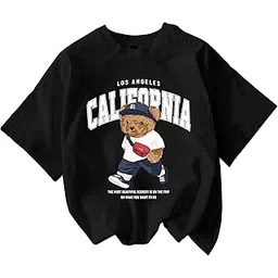 jawdrobe Cotton Blend Oversized Fit Half Sleeve Printed Round Neck T-Shirt for Women-picture-10