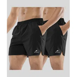 jaxcion Pack of 2 Solid Men Black Gym Shorts, Running Shorts, Regular Shorts, Cycling Shorts, Night Shorts, Casual Shorts-picture-10