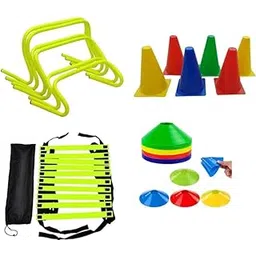 JAXTON Agility Training Kit for Football & Fitness | 4 Mtr Speed Ladder, 10 Saucer Cones, 6 Inch Cones, 6 Hurdles | Sports Workout Set-picture-21