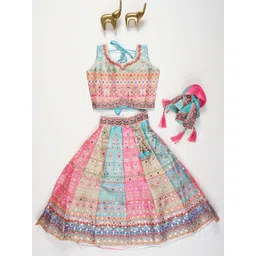 JAY NAGNATH FAB Girls Embellished Mirror Work Ready to Wear Lehenga & Blouse With Dupatta-picture-16