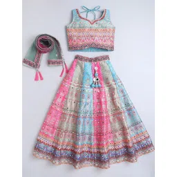 JAY NAGNATH FAB Girls Embellished Mirror Work Ready to Wear Lehenga & Blouse With Dupatta-picture-20