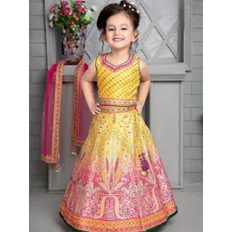 JAY NAGNATH FAB Girls Printed Beads & Stones Ready to Wear Lehenga & Blouse With Dupatta-picture-20