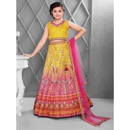 JAY NAGNATH FAB Girls Printed Tie and Dye Ready to Wear Lehenga & Blouse With Dupatta-picture-25