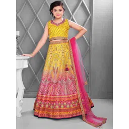 JAY NAGNATH FAB Girls Printed Tie and Dye Ready to Wear Lehenga & Blouse With Dupatta-picture-17