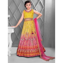 JAY NAGNATH FAB Girls Printed Tie and Dye Ready to Wear Lehenga & Blouse With Dupatta-picture-27