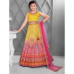 JAY NAGNATH FAB Girls Printed Tie and Dye Ready to Wear Lehenga & Blouse With Dupatta-picture-26