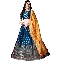 JAYA CREATION Women's Jacquard Semi-Stitched Lehenga choli (AK37)-picture-35