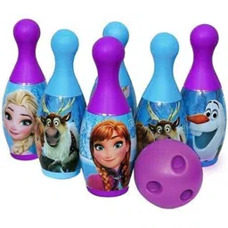 jayaansh traders Frozen Bowling Game for Kids Set of 6 Large Pin & 1 Ball Toy Sports Bowling Set-picture-44