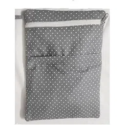 jaydev zone Polka Dot Patterned Zipper Pouch, Grey and White-picture-41