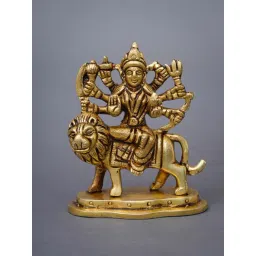 Jaypore Antique Gold Brass Durga Devi Idols-picture-39