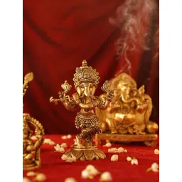 Jaypore Antique Gold Brass Ganesha Idols-picture-38