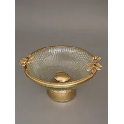 Jaypore Antique Gold Glass & Metal Urli-picture-36