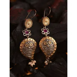 JAYPORE Contemporary Stone Studded Drop Earrings-picture-16