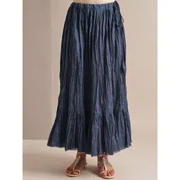 JAYPORE Cotton Maxi Tiered Women Skirt-picture-19