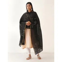 JAYPORE Embroidered Cotton Silk Dupatta-picture-27