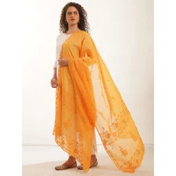 JAYPORE Embroidered Cotton Silk Dupatta-picture-22