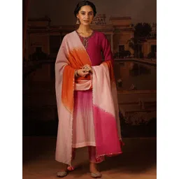 JAYPORE Embroidered Cotton Silk Dupatta with Gotta Patti-picture-41