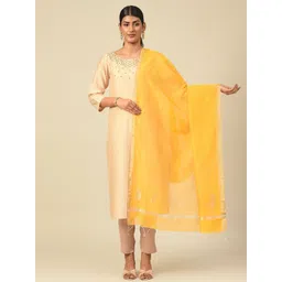 JAYPORE Ethnic Motifs Woven Design Cotton Silk Dupatta-picture-12