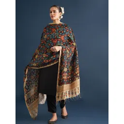 JAYPORE Floral Printed Cotton Silk Dupatta-picture-36