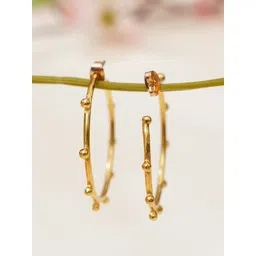 JAYPORE Gold-Plated Circular Shaped Hoop Earrings-picture-28
