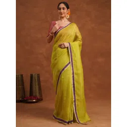 Jaypore Green Hand Woven Saree with Blouse-picture-40