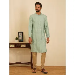 JAYPORE Men Embroidered Thread Work Kurta-picture-16