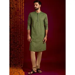 JAYPORE Men Embroidered Thread Work Kurta-picture-15