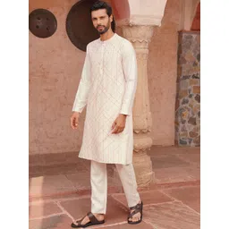 JAYPORE Men Embroidered Thread Work Kurta image 2