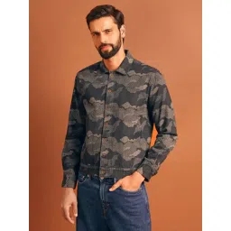 Jaypore Men Grey Denim Straight Fit Jacket-picture-11