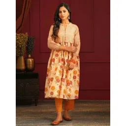 Jaypore Multicolour Block Printed Flare Fit Kurta-picture-10