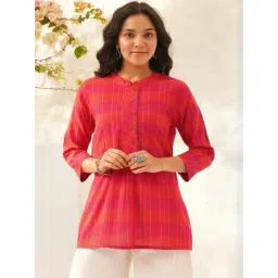 Jaypore Multicolour Checked Straight Fit Tunic-picture-31