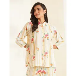 Jaypore Multicolour Cotton Floral Regular Fit Shirt-picture-11