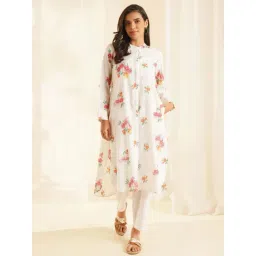 Jaypore Multicolour Floral Printed Straight Fit Kurta-picture-46