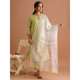 Jaypore Multicolour Kota Block Printed Dupatta-picture-38