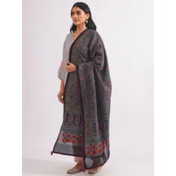 Jaypore Multicolour Printed Ajrakh Dupatta-picture-16