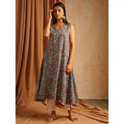 Jaypore Multicolour Printed Flared Fit Kurta-picture-28