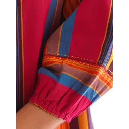 Jaypore Multicolour Striped Straight Fit Kurta image 5