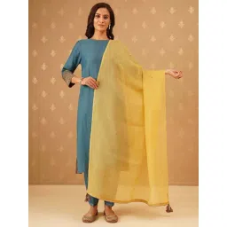 Jaypore Mustard Yellow Dupatta-picture-18