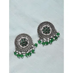 JAYPORE Stone Studded Contemporary Drop Earrings-picture-14